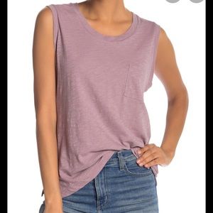 Madewell muscle tank with pocket.